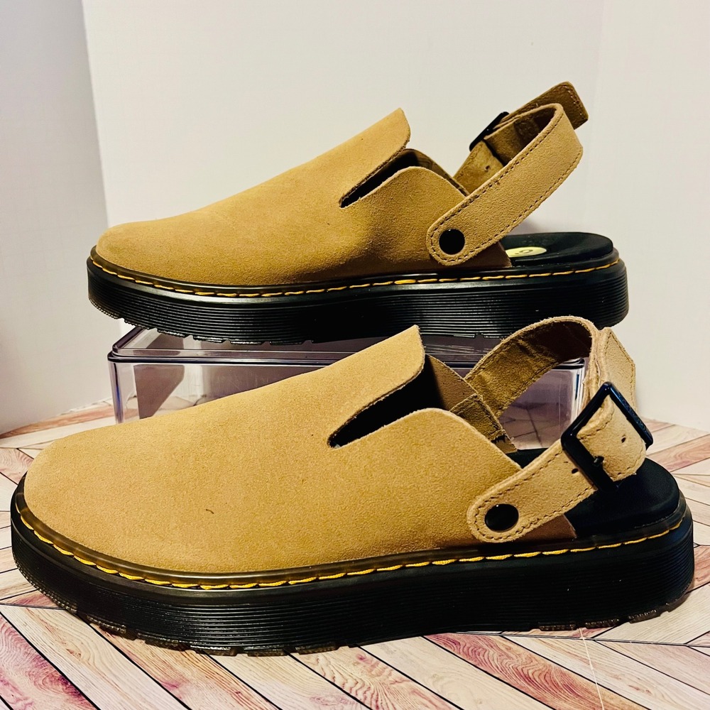 Dr Martens Carlson E.H Suede M 9 L 10 Savannah Tan Casual Slingback Mules Buckle